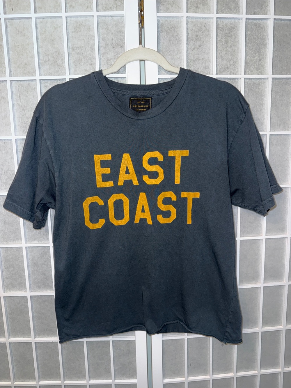 East Coast Graphic Tee - Gray with Yellow Print Size S